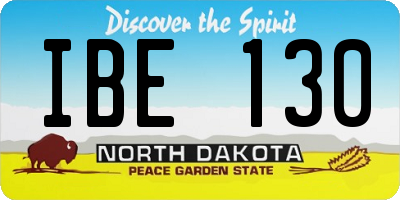 ND license plate IBE130