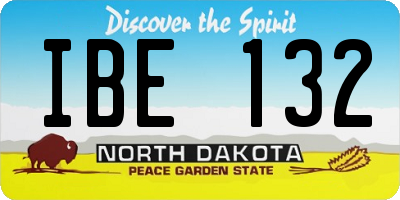 ND license plate IBE132