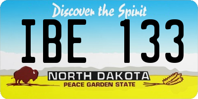 ND license plate IBE133
