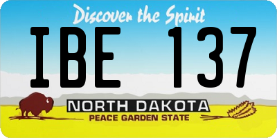 ND license plate IBE137
