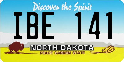 ND license plate IBE141