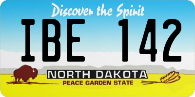 ND license plate IBE142