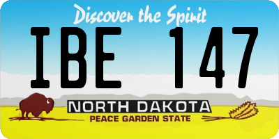 ND license plate IBE147