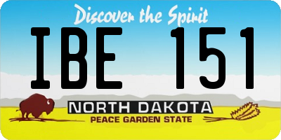 ND license plate IBE151