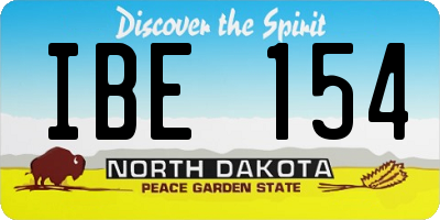 ND license plate IBE154