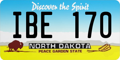 ND license plate IBE170