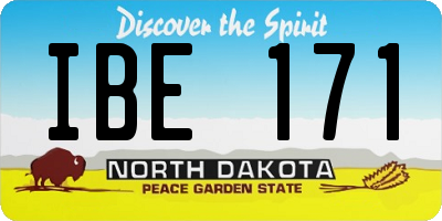 ND license plate IBE171
