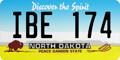 ND license plate IBE174