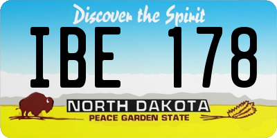ND license plate IBE178