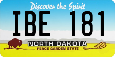 ND license plate IBE181