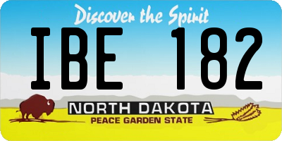 ND license plate IBE182