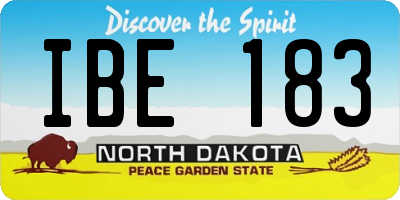 ND license plate IBE183
