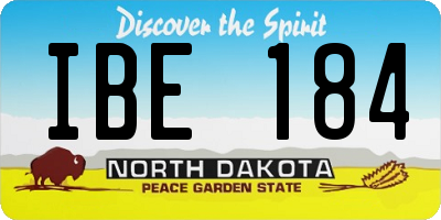 ND license plate IBE184