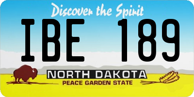 ND license plate IBE189
