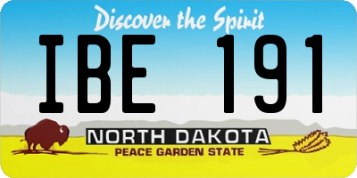 ND license plate IBE191