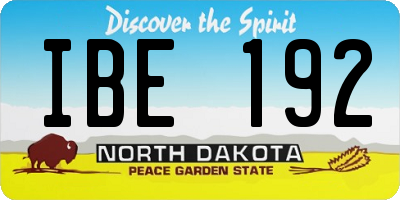 ND license plate IBE192