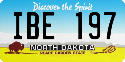 ND license plate IBE197