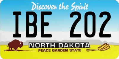 ND license plate IBE202