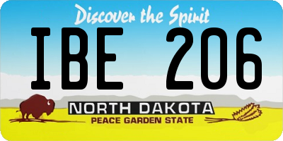ND license plate IBE206