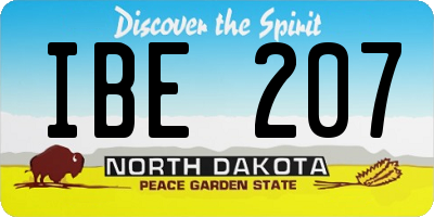 ND license plate IBE207