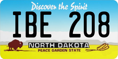 ND license plate IBE208