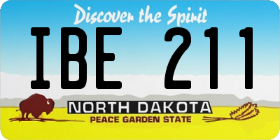 ND license plate IBE211