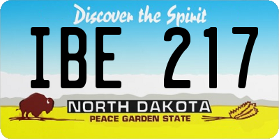 ND license plate IBE217