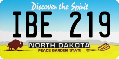 ND license plate IBE219