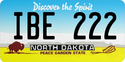 ND license plate IBE222