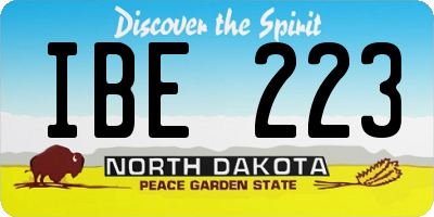 ND license plate IBE223