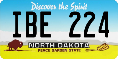 ND license plate IBE224