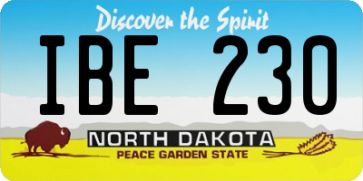 ND license plate IBE230