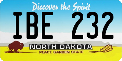 ND license plate IBE232