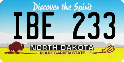 ND license plate IBE233