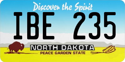ND license plate IBE235