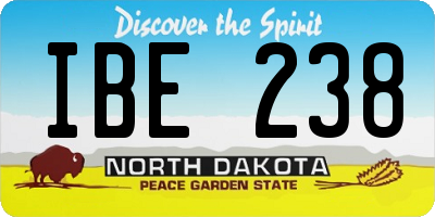 ND license plate IBE238