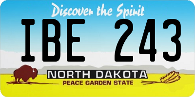 ND license plate IBE243