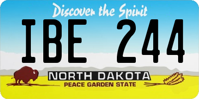 ND license plate IBE244