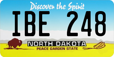 ND license plate IBE248
