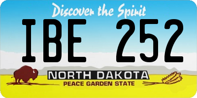 ND license plate IBE252
