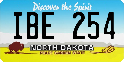 ND license plate IBE254