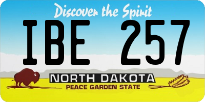 ND license plate IBE257