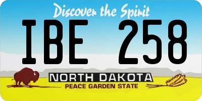 ND license plate IBE258