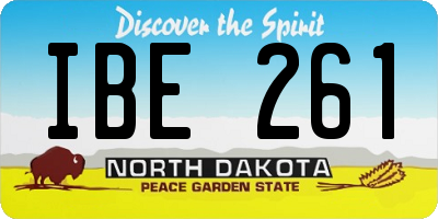 ND license plate IBE261