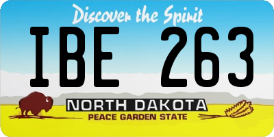 ND license plate IBE263