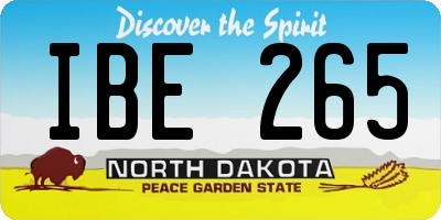 ND license plate IBE265