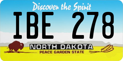ND license plate IBE278