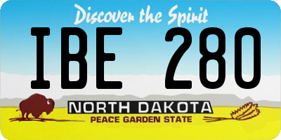 ND license plate IBE280