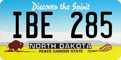 ND license plate IBE285
