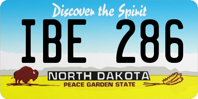 ND license plate IBE286